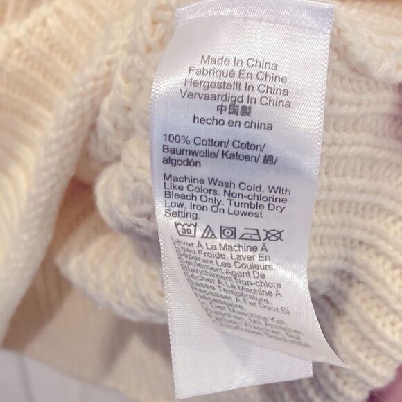 J. Crew 100% cotton ivory chunky knit rolled mock neck fisherman sweater - Picture 7 of 10